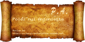 Polányi Antonietta névjegykártya